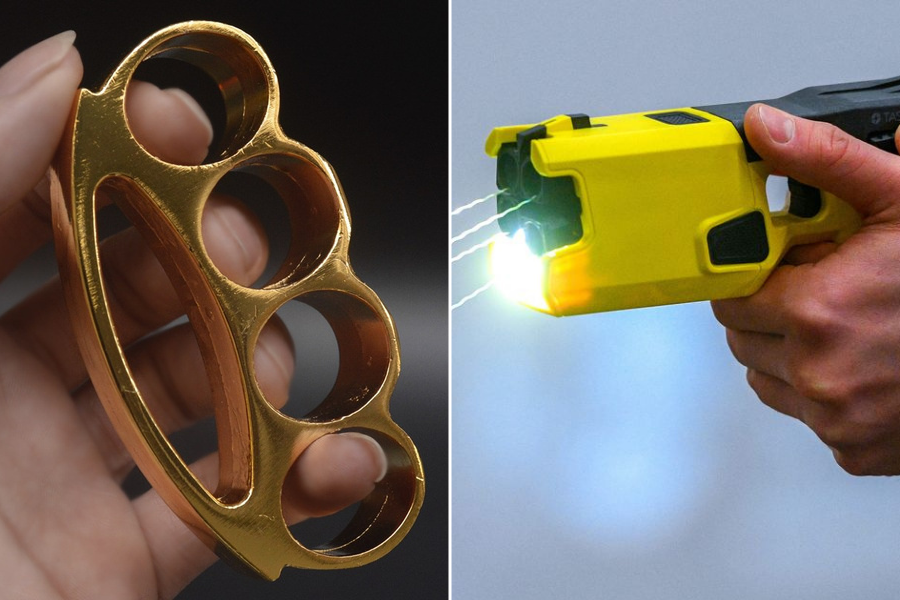 Brass knuckles and stun guns may be part of EDC, but they must be stored properly.