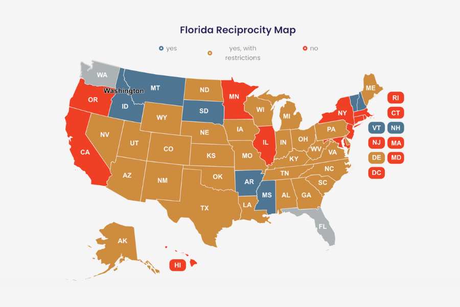 Florida 2025 Concealed Carry Map